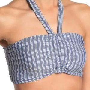 Red Carter Chambray striped halter top